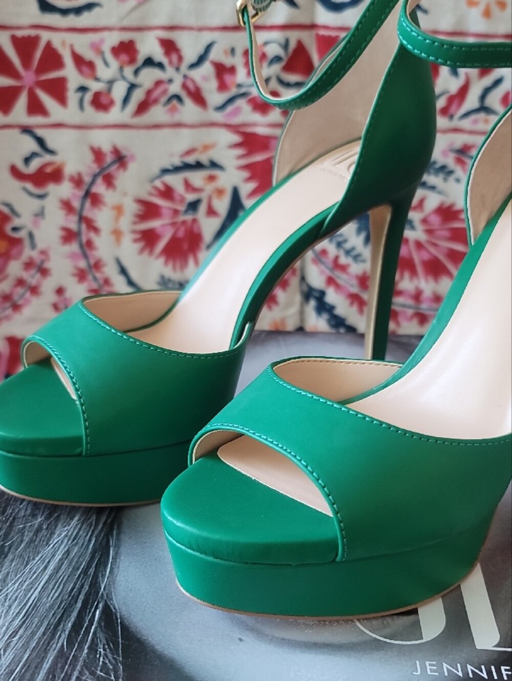 NWT J Lo Whimsgoth Emerald Open Toe Ankle-Strap Platform Stiletto Heel - Picture 11 of 14
